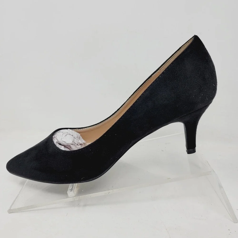 Greatonu Women's Pumps Sz 7.5 M Pointed Closed Toe Low Heel Dress